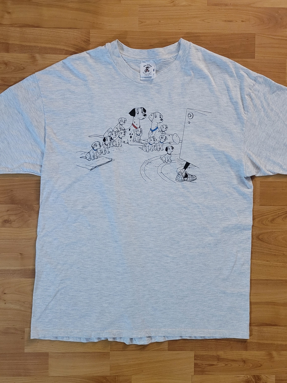 Vintage 101 Dalmatians Walt Disney Nostalgic Kidcore Retro Gray T-Shirt, XL